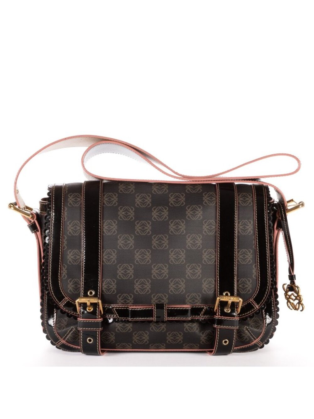 Loewe Anagram Messenger Black Pink Monogram Canvas